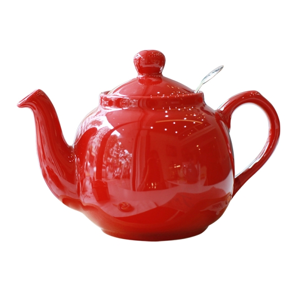 Farmhouse红色两杯滤网茶壶
