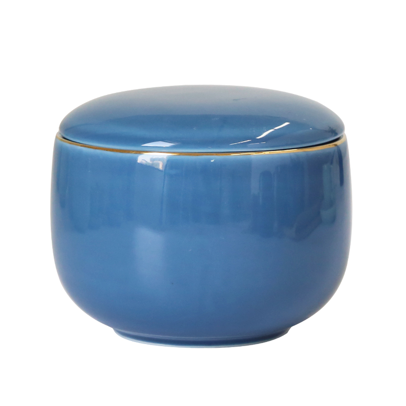 蓝色圆满茶罐