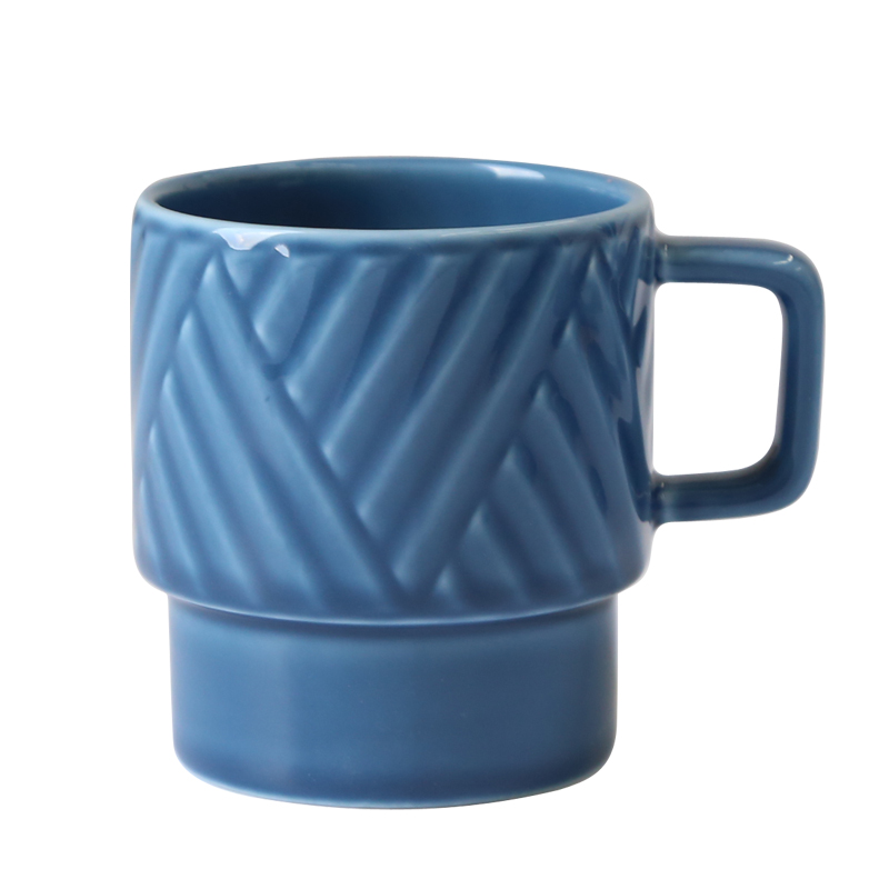蓝色200ml三角咖啡杯