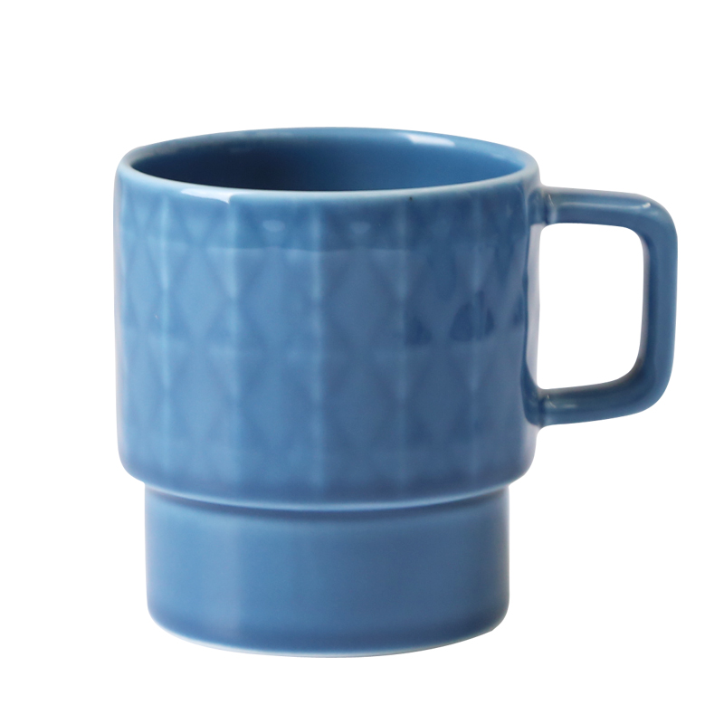 蓝色200ml唇纹咖啡杯