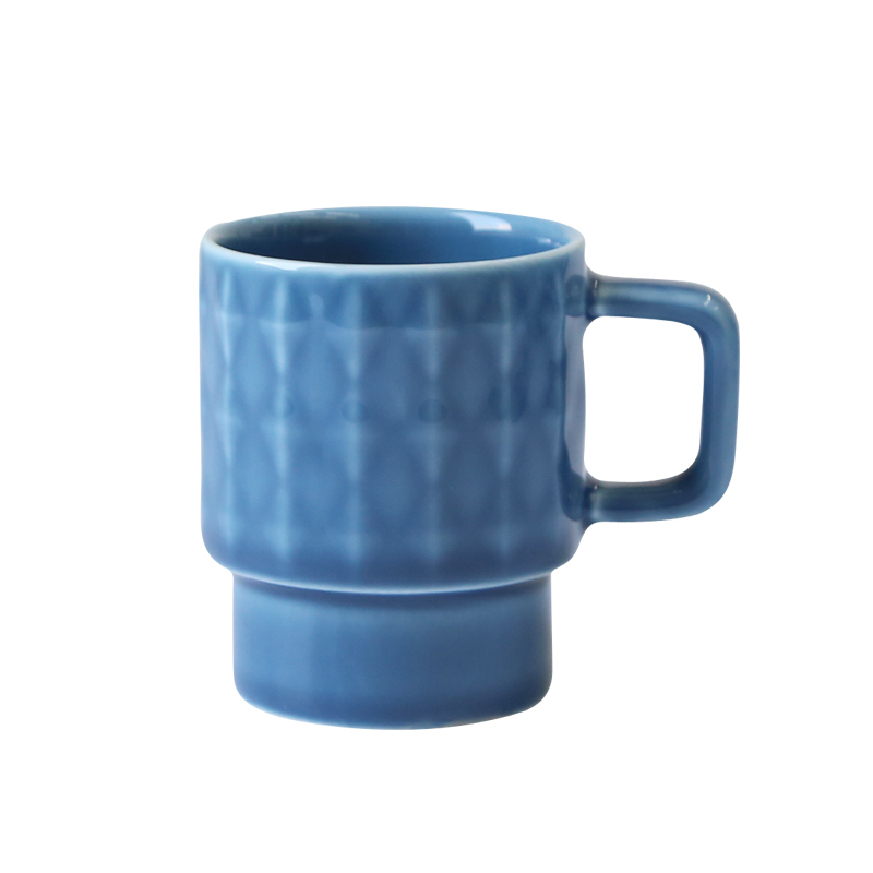蓝色80ml唇纹咖啡杯